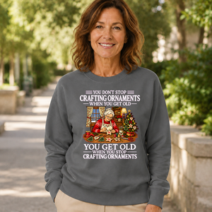 Old Woman Don't Stop Crafting Ornaments - 6-CS2D-Charcoal
