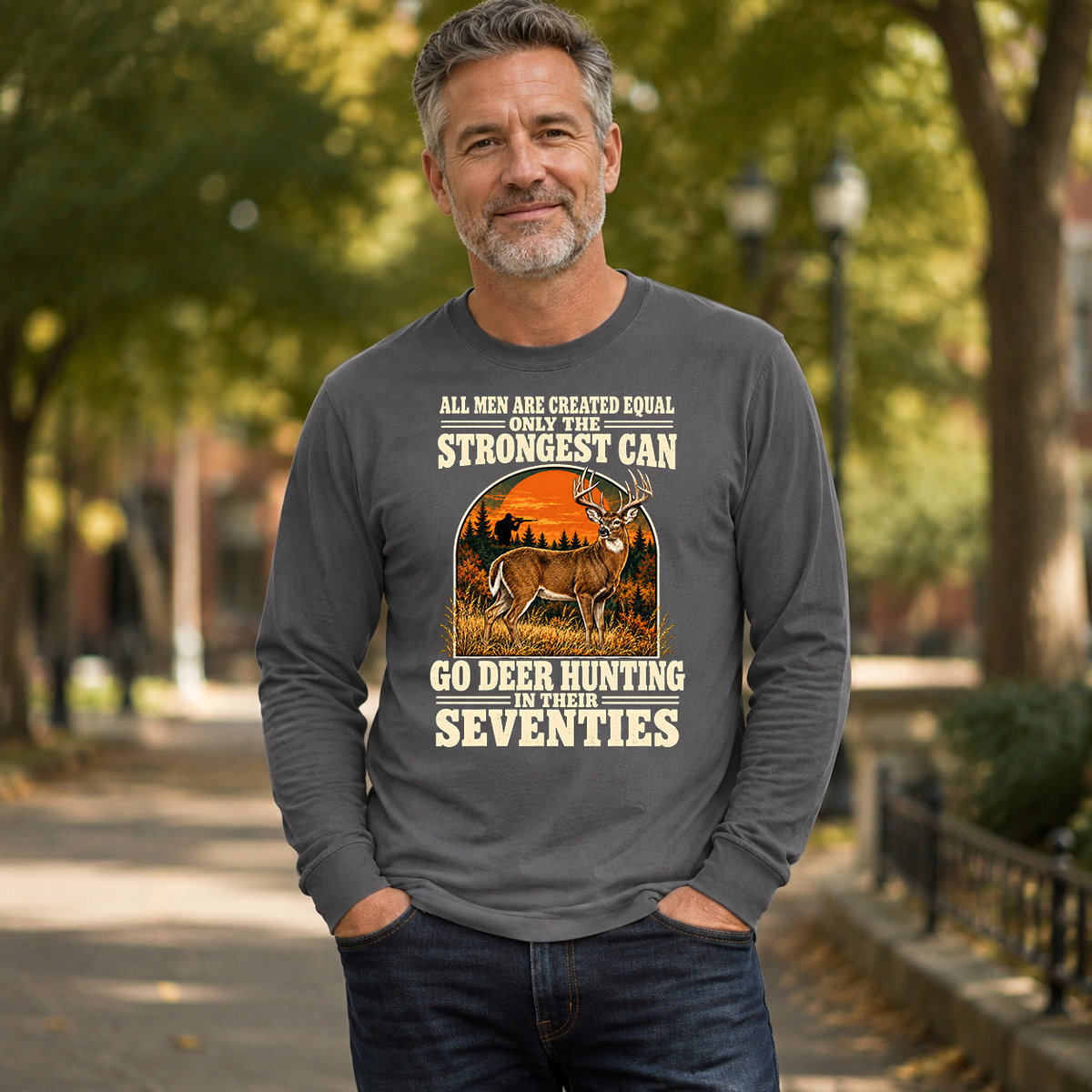 Deer Hunting Seventies Vintage - 6-CS2D-Charcoal
