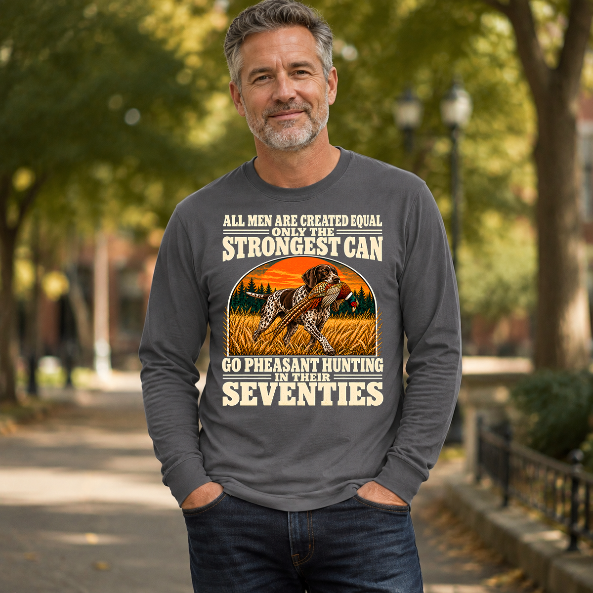 Pheasant Hunting Seventies Vintage - 6-CS2D-Charcoal
