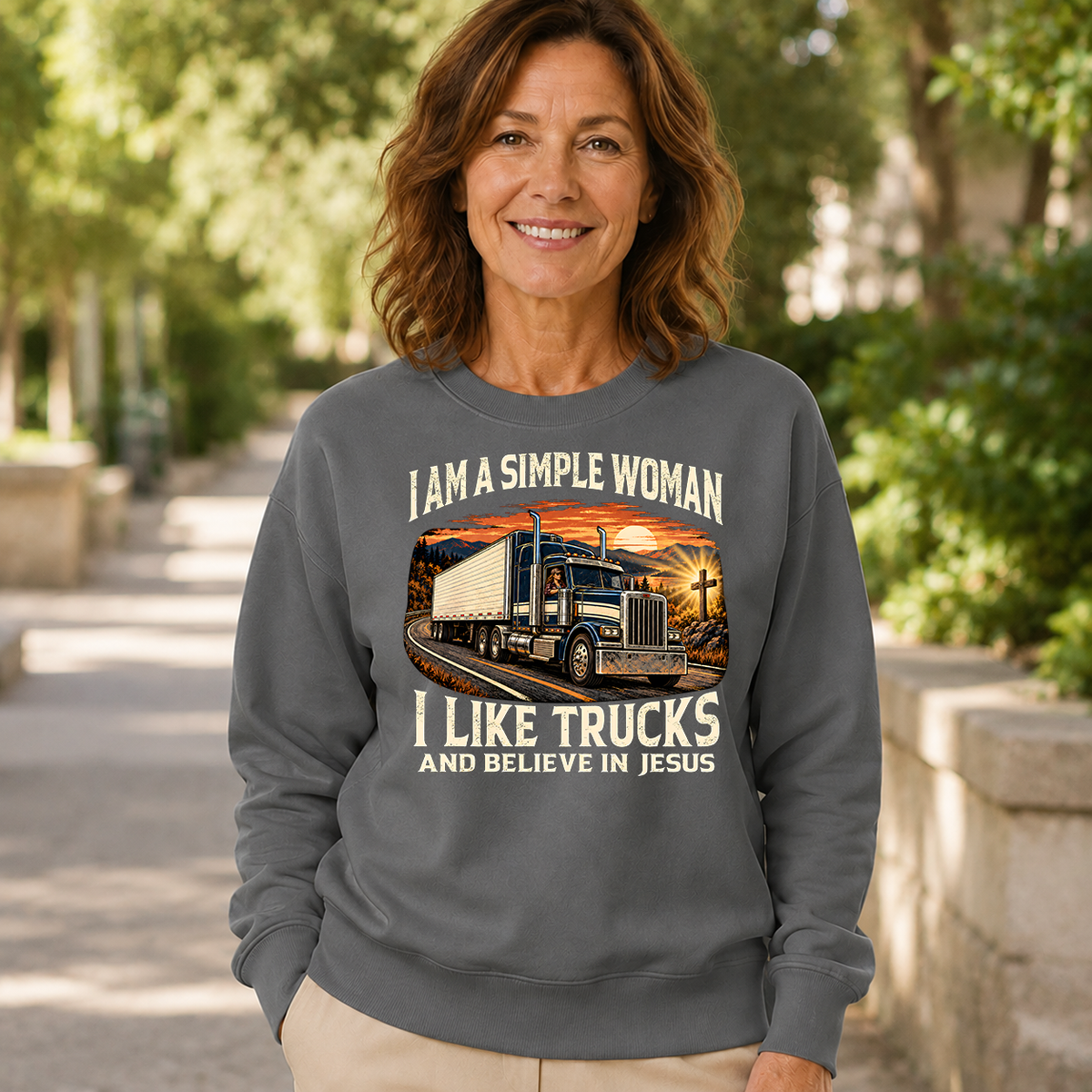 I Am Simple Woman I Like Trucks - 6-CS2D-Charcoal