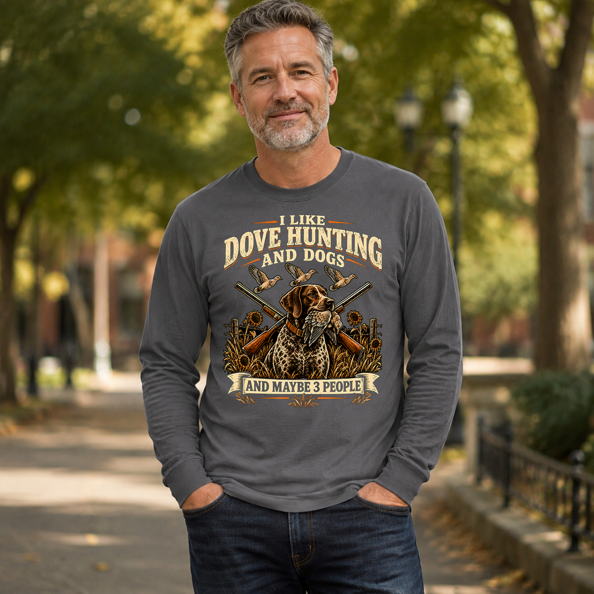 I Like Dove Hunting And Dogs And Maybe 3 People - 6-CS2D-Charcoal