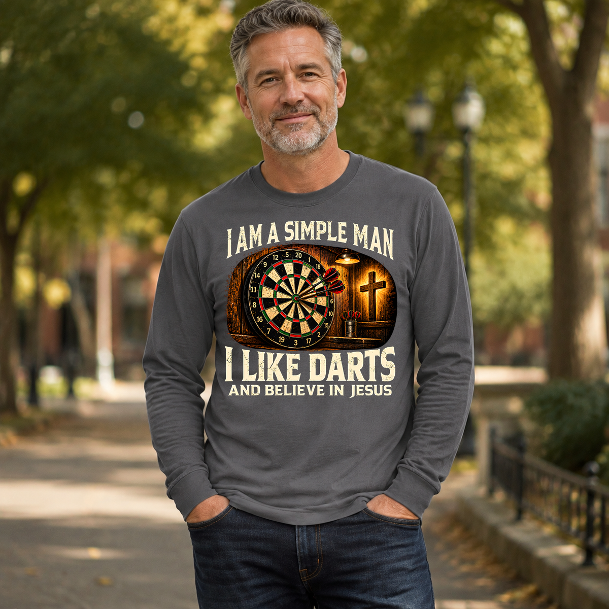 I Am Simple Man I Like Darts - 6-CS2D-Charcoal