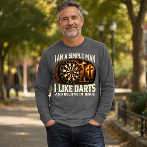 I Am Simple Man I Like Darts - 6-CS2D-Charcoal