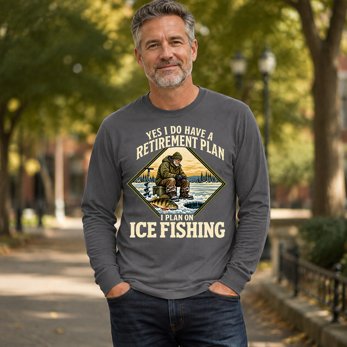I Plan On Ice Fishing - 6-CS2D-Charcoal