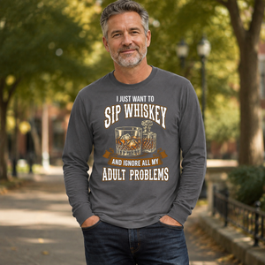 Vintage Black I Just Want To Sip Whiskey - 6-CS2D-Charcoal