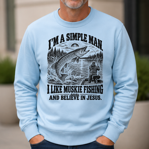 I like Muskie Fishing Believe In Jesus - 6-CS2D-LightBlue