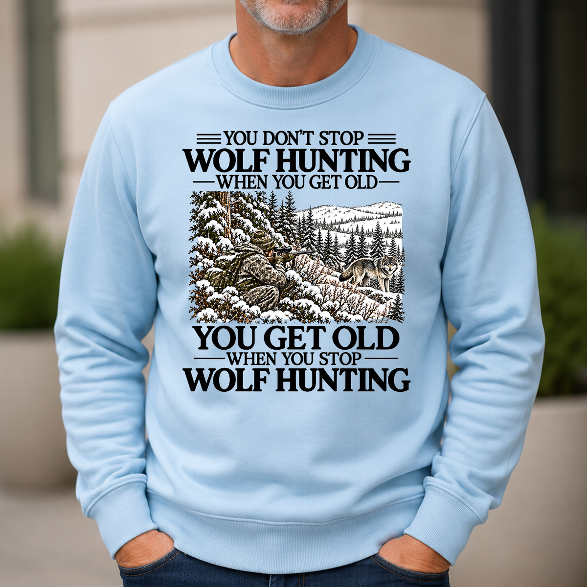 Don't Stop Winter Wolf Hunting Snow - 6-CS2D-LightBlue