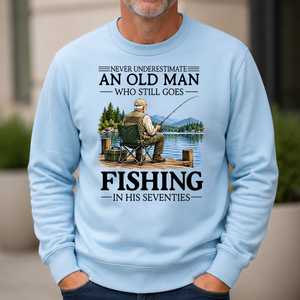 An Old Man Who Still Goes Fishing In His Seventies - 6-CS2D-LightBlue