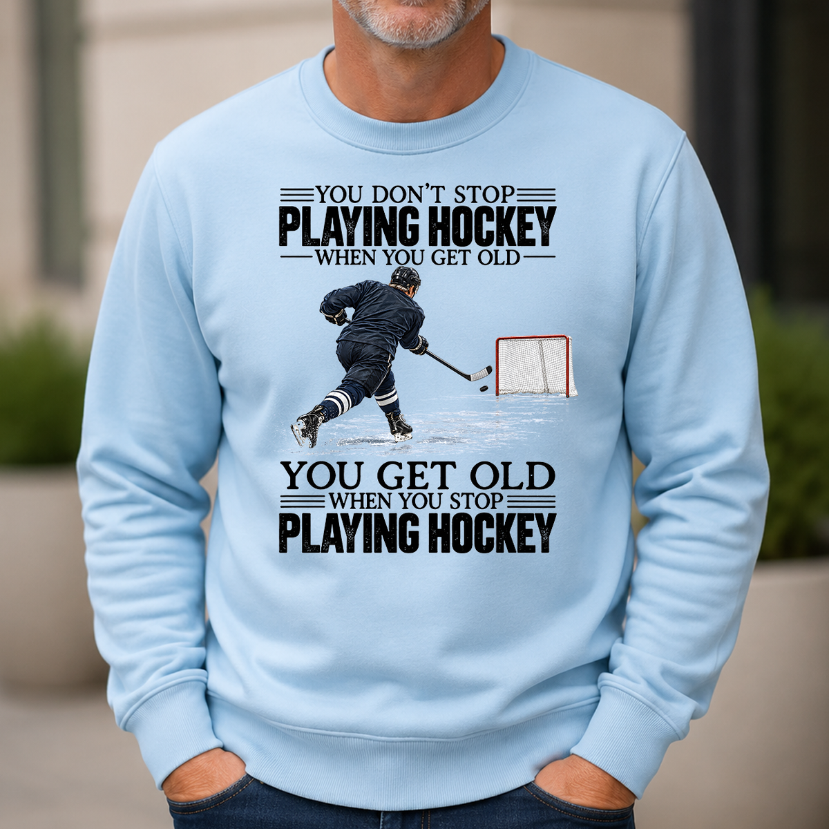 Vintage You Get Old When You Stop Playing Hockey - 6-CS2D-LightBlue