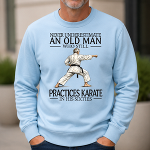 An Old Man Who Still Pratices Karate In His Sixties - 6-CS2D-LightBlue
