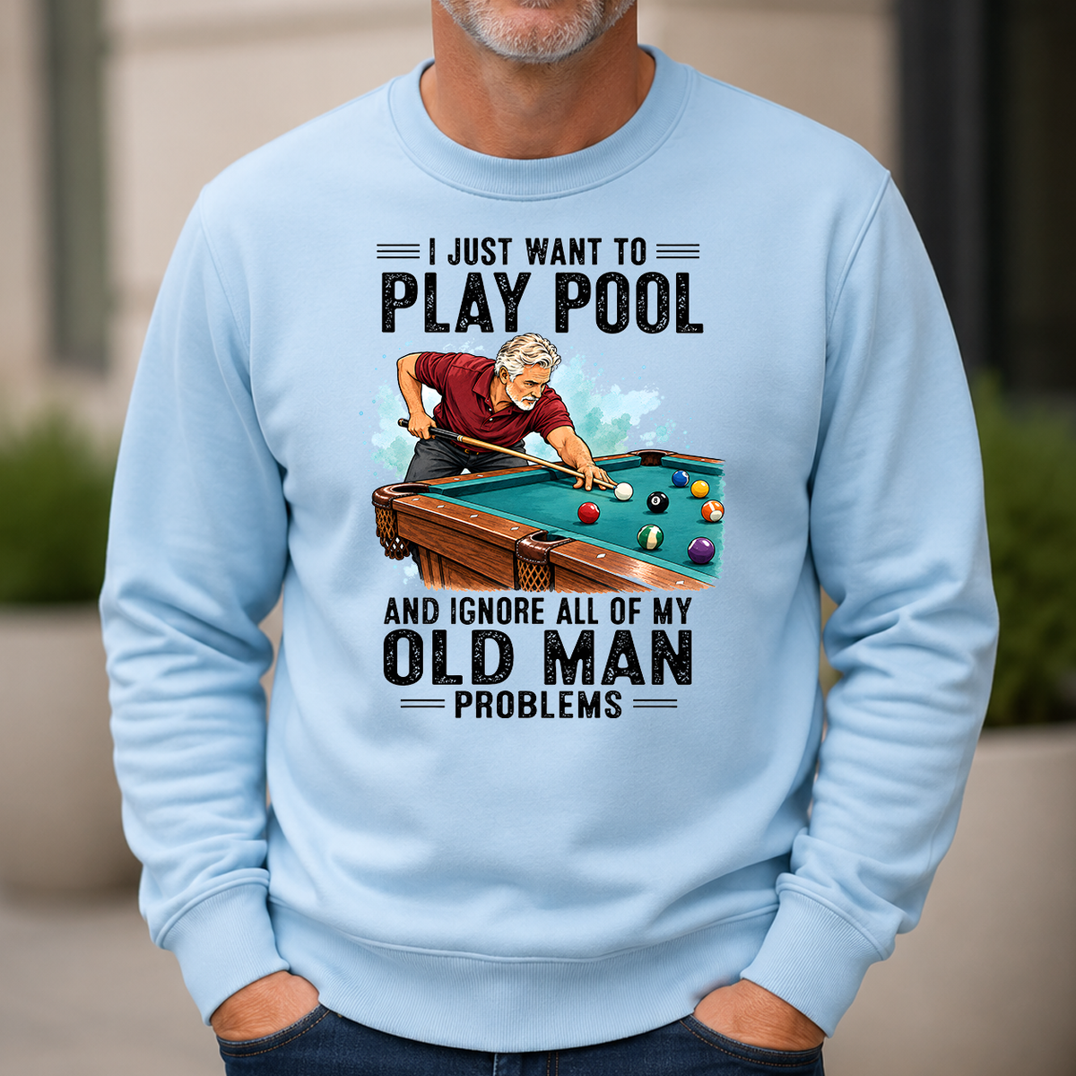 I Just Want To Play Pool Art - 6-CS2D-LightBlue