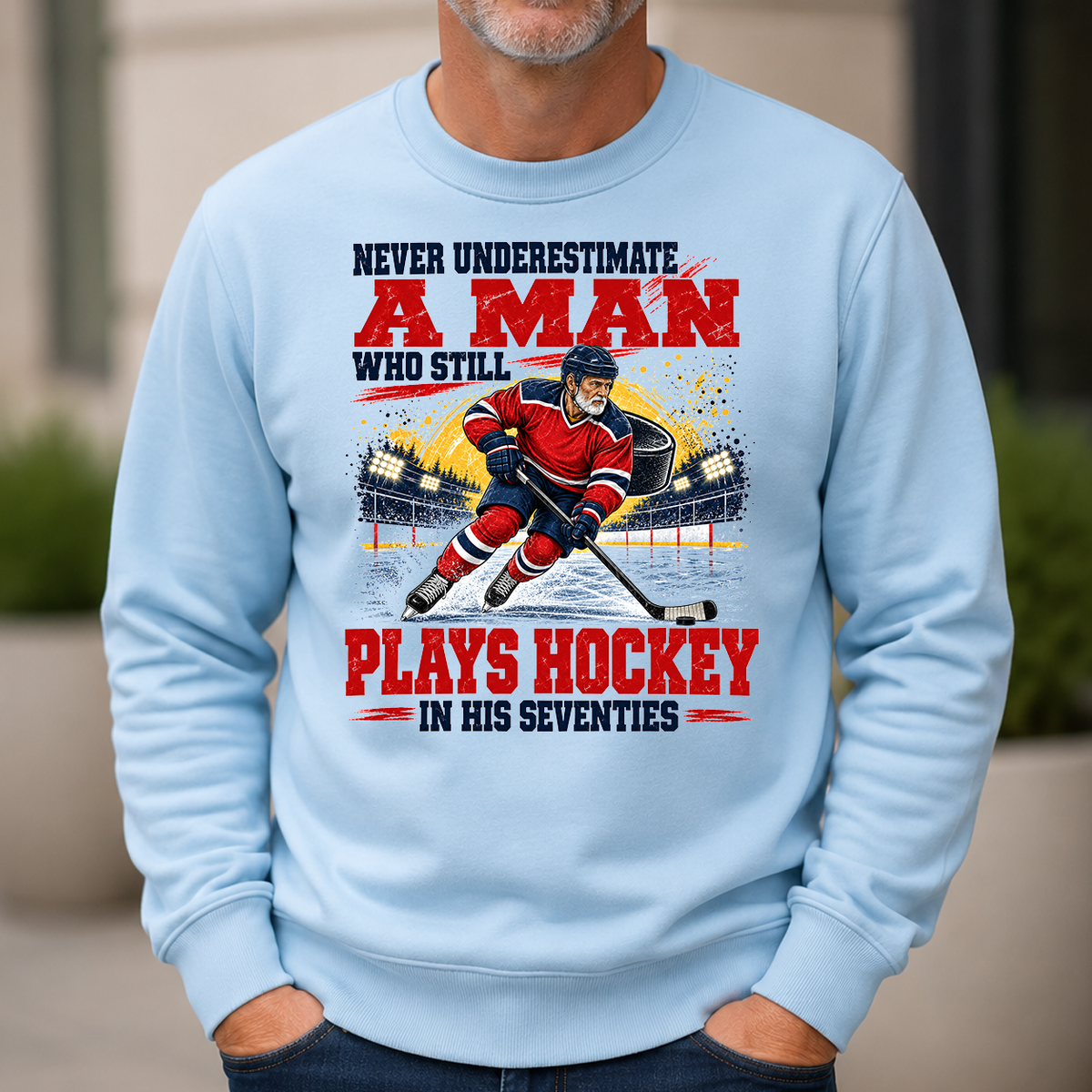 A Man Still Plays Hockey In His 70s - 6-CS2D-LightBlue
