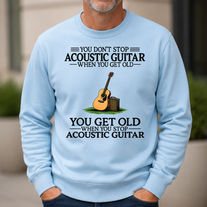 Don't Stop Playing Acoustic Guitar Vintage Art - 6-CS2D-LightBlue