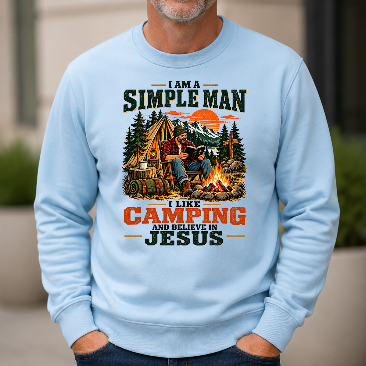 I Like Camping And Believe In Jesus - 6-CS2D-LightBlue