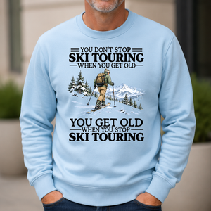Don't Stop Ski Touring Vintage Art - 6-CS2D-LightBlue