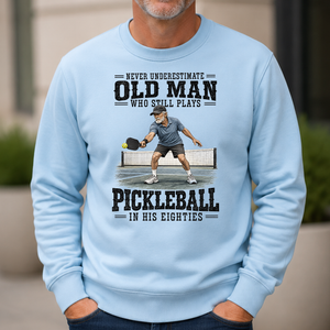 Old Man Plays Pickleball In His Eighties - 6-CS2D-LightBlue