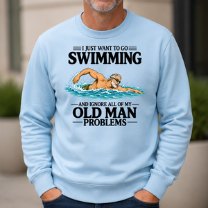 I Just Want To Go Swimming Vintage - 6-CS2D-LightBlue