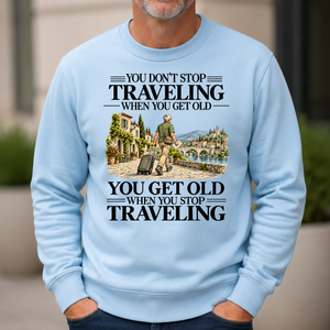 Don't Stop Traveling Vintage Art - 6-CS2D-LightBlue