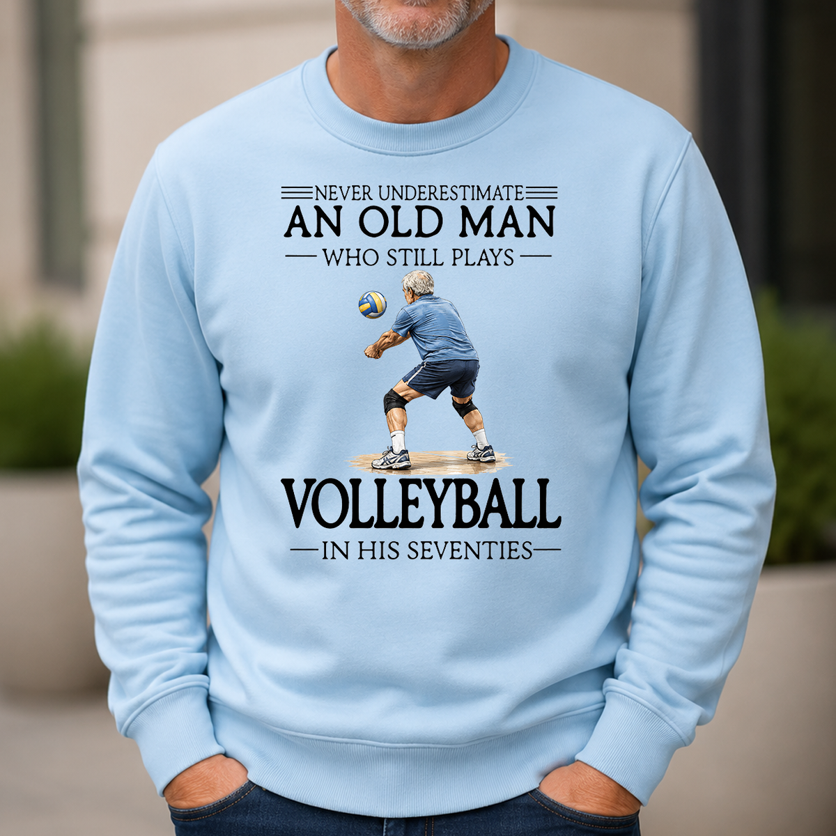 An Old Man Who Still Plays Volleyball In His Seventies - 6-CS2D-LightBlue