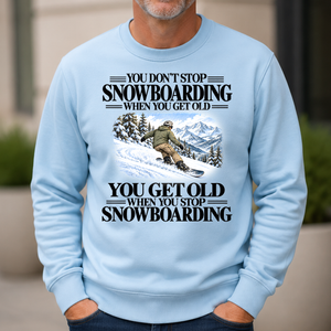 Don't Stop Snowboarding Vintage Art - 6-CS2D-LightBlue