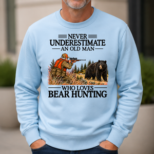 Never Underestimate An Old Man Bear Hunting - 6-CS2D-LightBlue