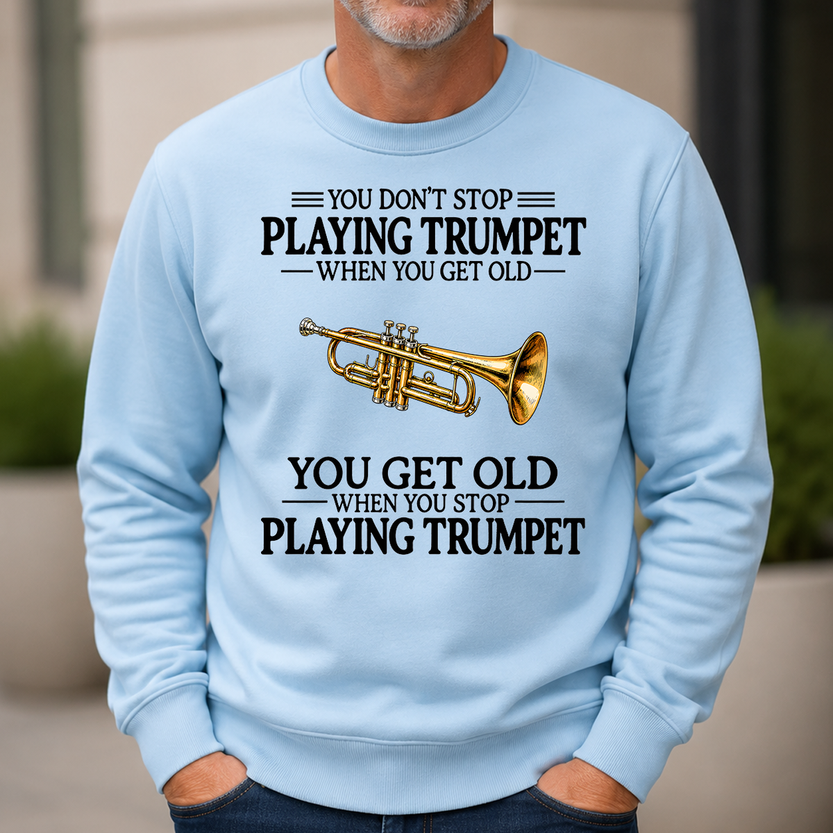 Don't Stop Playing Trumpet Vintage Art - 6-CS2D-LightBlue