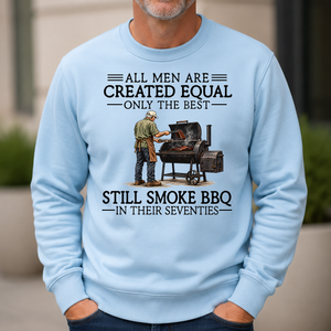 All Men Are Created Equal Only The Best Still Smoke BBQ 70s - 6-CS2D-LightBlue