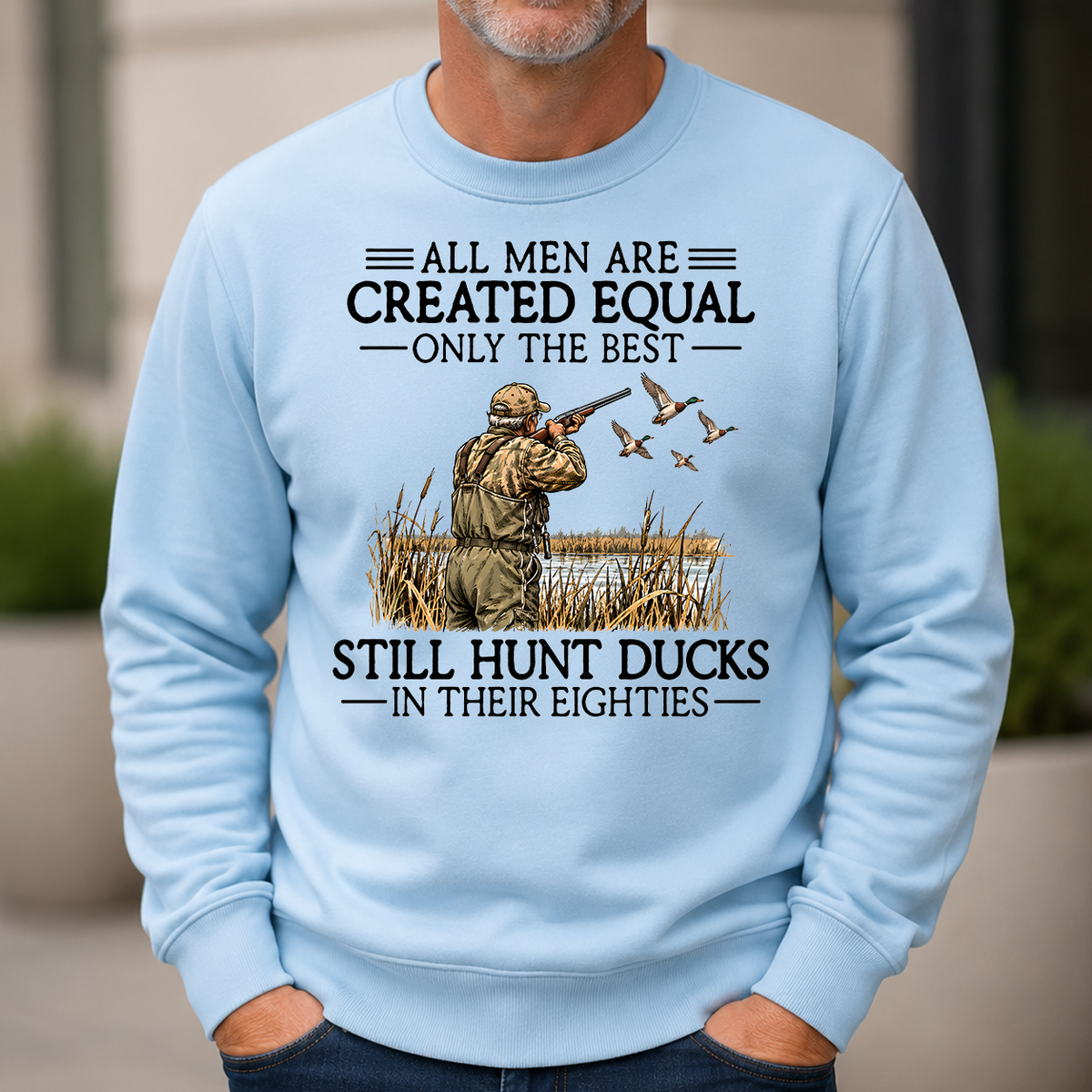 All Men Are Created Equal Duck Hunting 80s - 6-CS2D-LightBlue