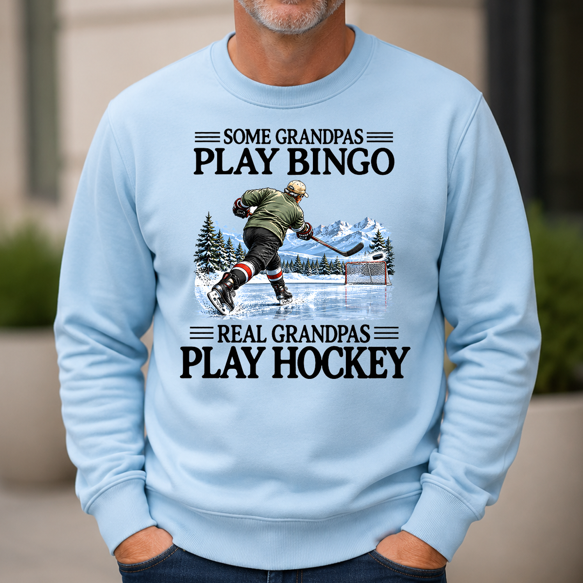 Some Grandpas Play Bingo Real Grandpas Play Hockey - 6-CS2D-LightBlue