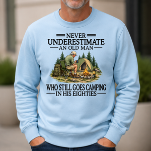 Never Underestimate An Old Man Camping 80s - 6-CS2D-LightBlue