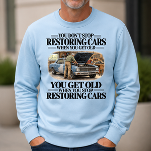 Don't Stop Restoring Cars Vintage Art - 6-CS2D-LightBlue