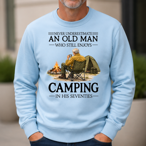 An Old Man Who Still Enjoys Camping In His Seventies - 6-CS2D-LightBlue