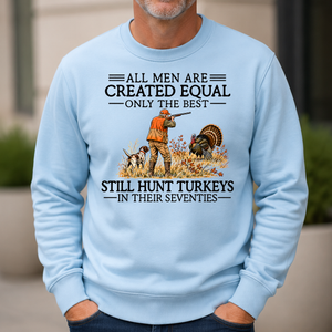 All Men Are Created Equal Turkeys Hunting 70s - 6-CS2D-LightBlue