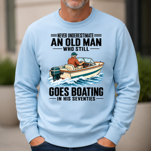 An Old Man Still Goes Boating In His 70s - 6-CS2D-LightBlue