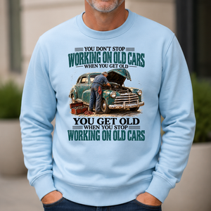 Working On Old Cars You Get Old When You Stop - 6-CS2D-LightBlue