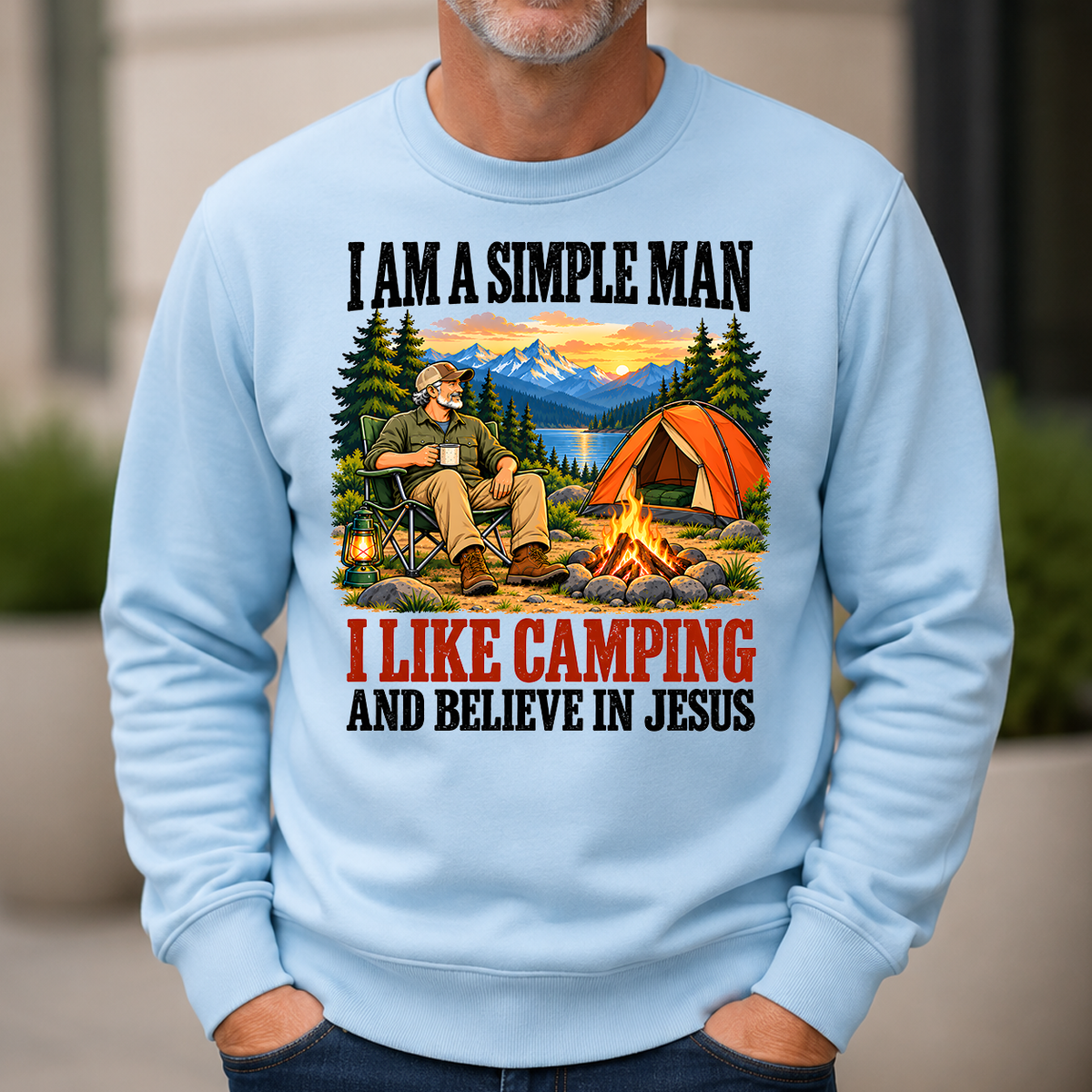 I Like Camping & Believe In Jesus - 6-CS2D-LightBlue