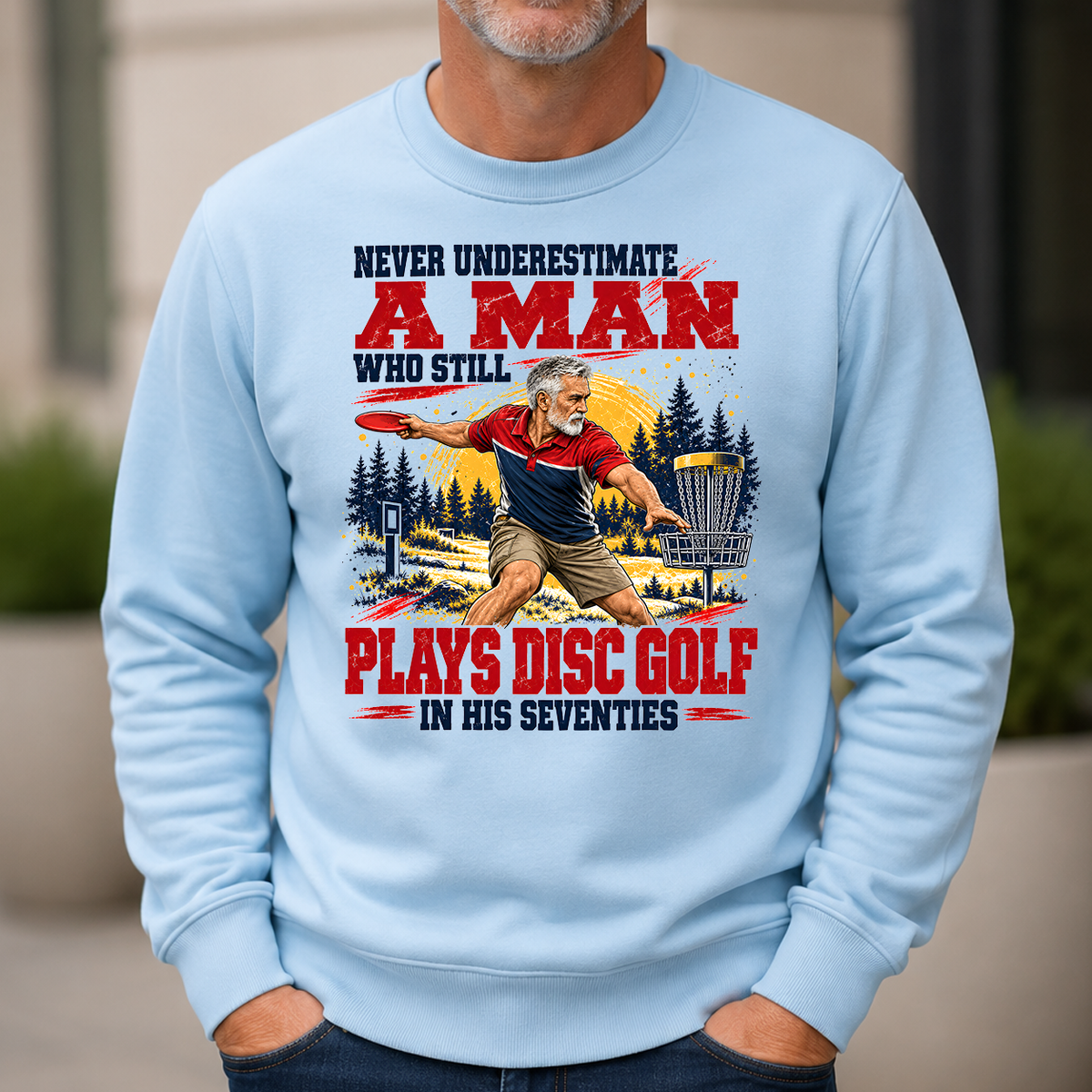 A Man Still Plays Disc Golf In His 70s - 6-CS2D-LightBlue