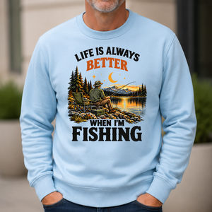 Retro Life Is Always Better When I Am Fishing - 6-CS2D-LightBlue
