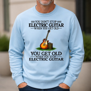 Don't Stop Playing Electric Guitar Vintage Art - 6-CS2D-LightBlue