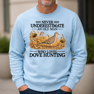 Never Underestimate An Old Man Who Loves Dove Hunting - 6-CS2D-LightBlue