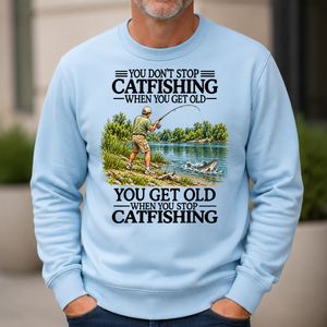 Don't Stop Cat Fishing Vintage - 6-CS2D-LightBlue