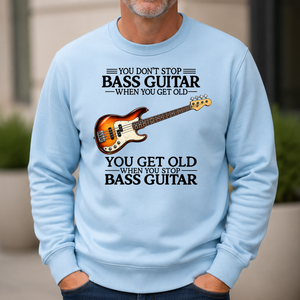 Don't Stop Playing Bass Guitar Vintage Art - 6-CS2D-LightBlue