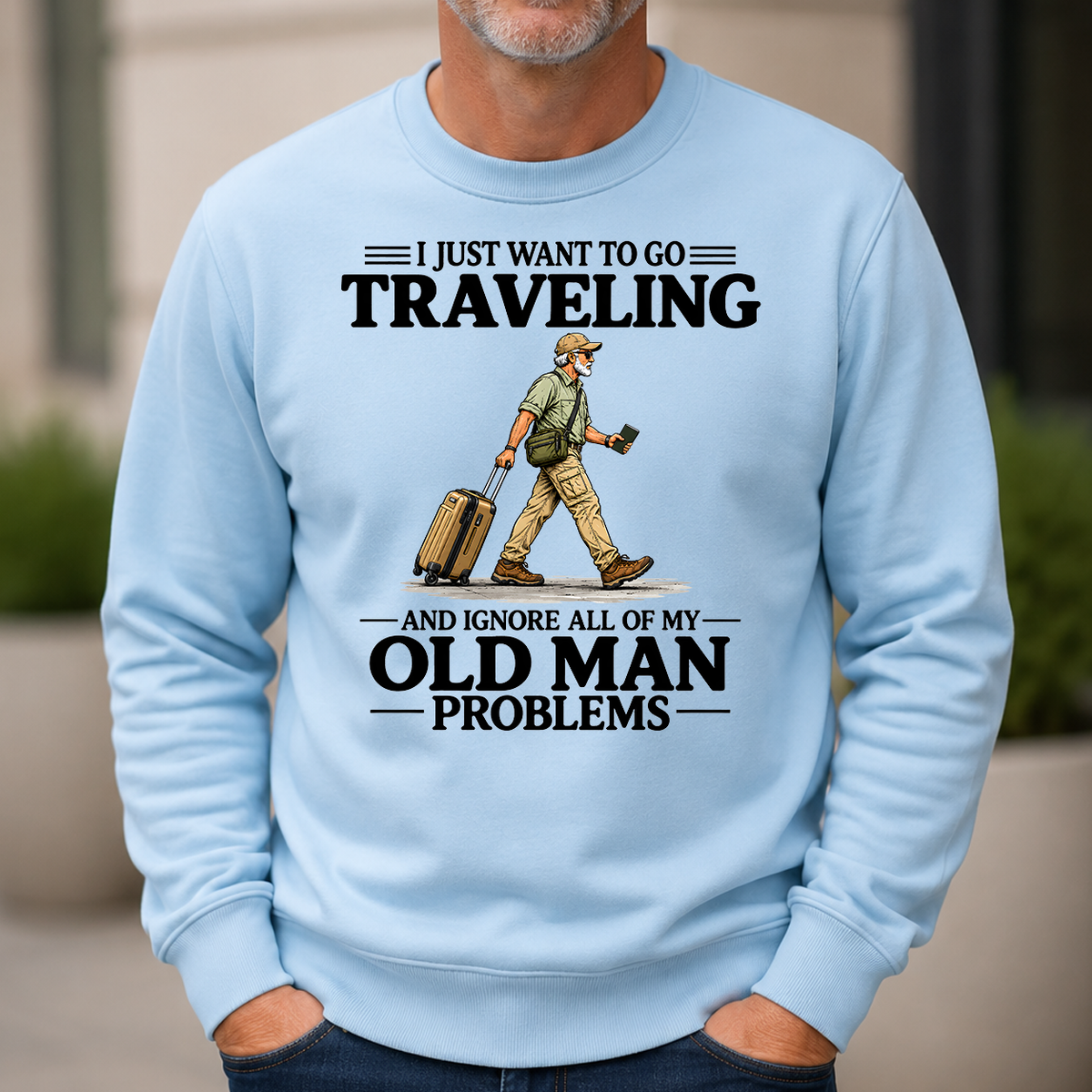 I Just Want To Go Traveling Vintage - 6-CS2D-LightBlue