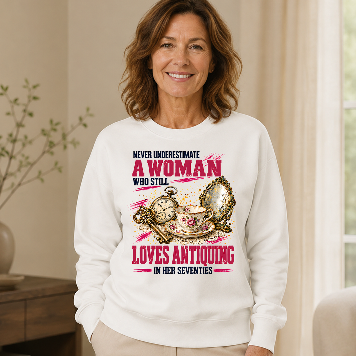 A Woman Still Loves Antiquing In Her Seventies - 6-CS2D-White