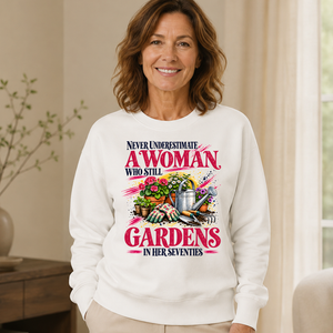 A Woman Still Gardens In Her Seventies - 6-CS2D-White