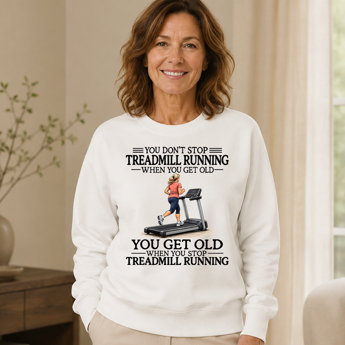Don't Stop Treadmill Running Woman - 6-CS2D-White