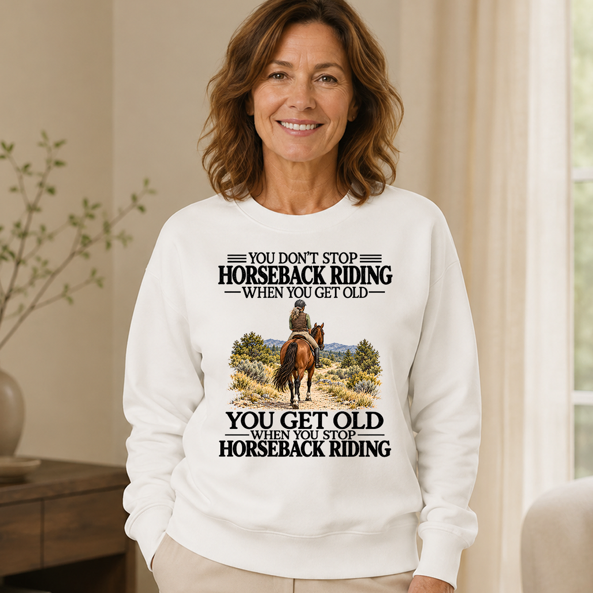 Don't Stop Horseback Riding - 6-CS2D-White