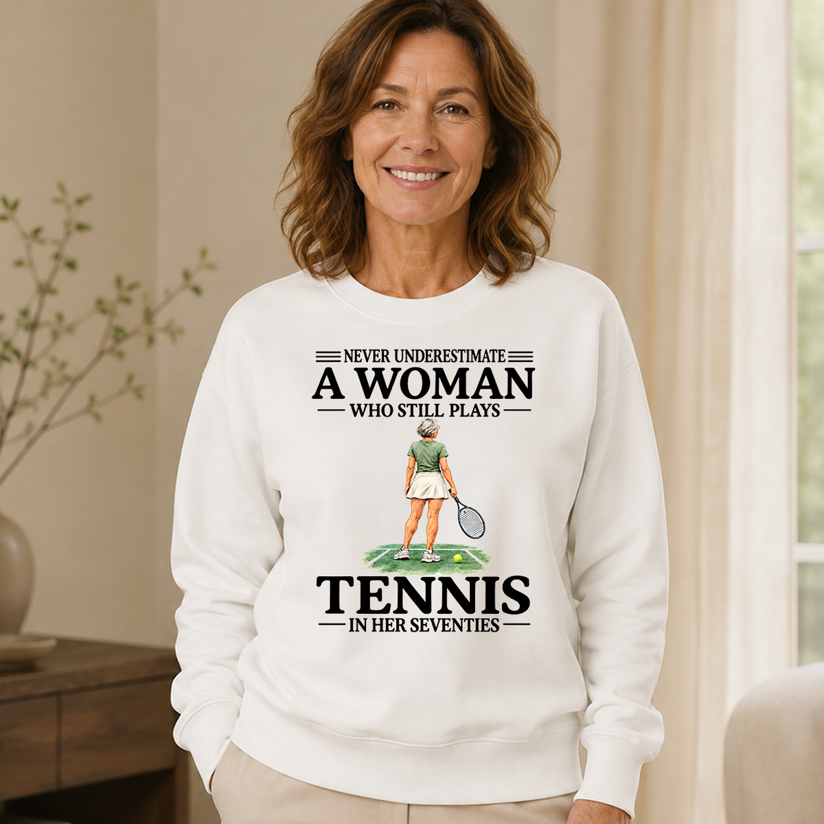 A Woman Still Plays Tennis In Her Seventies - 6-CS2D-White
