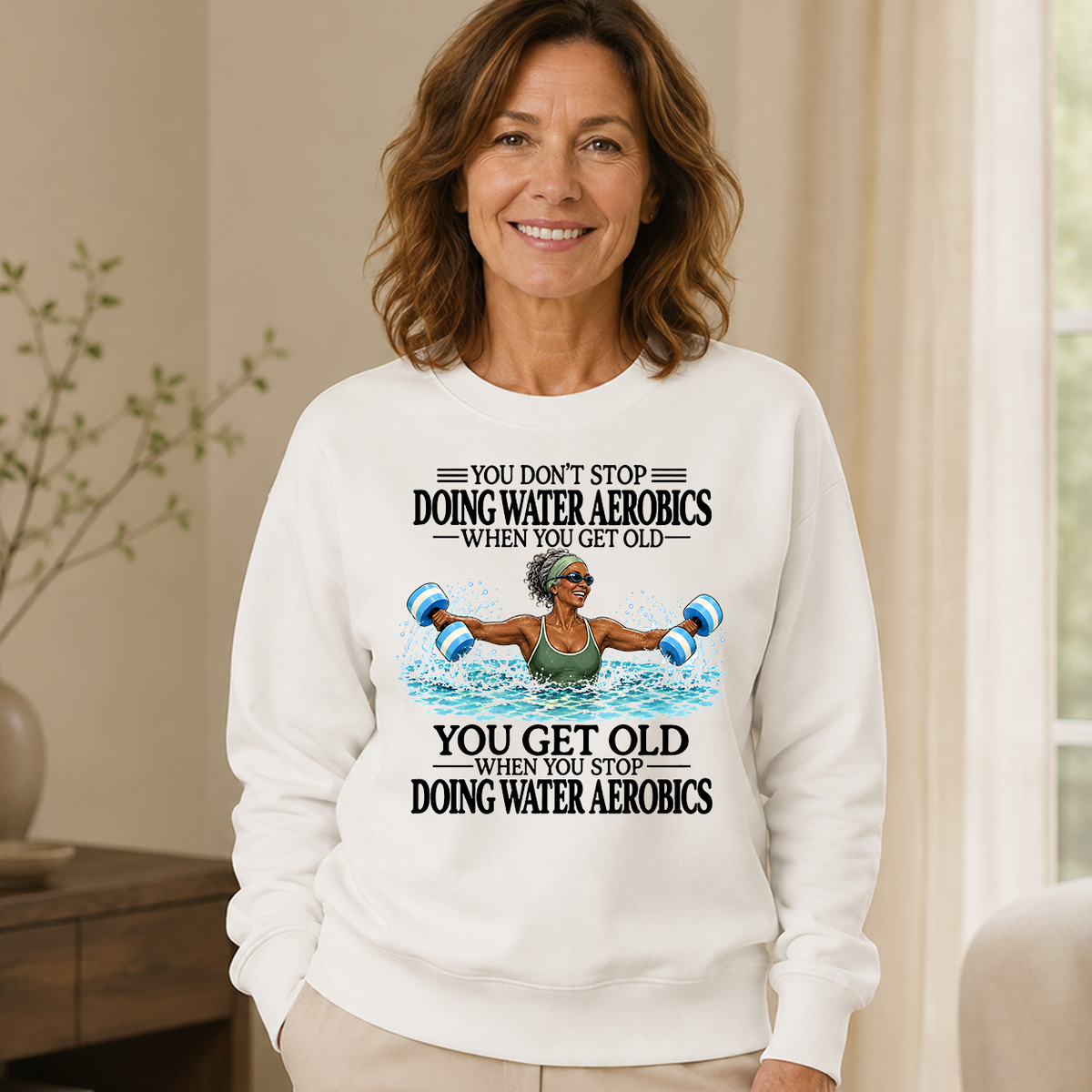Don't Stop Water Aerobics Woman - 6-CS2D-White