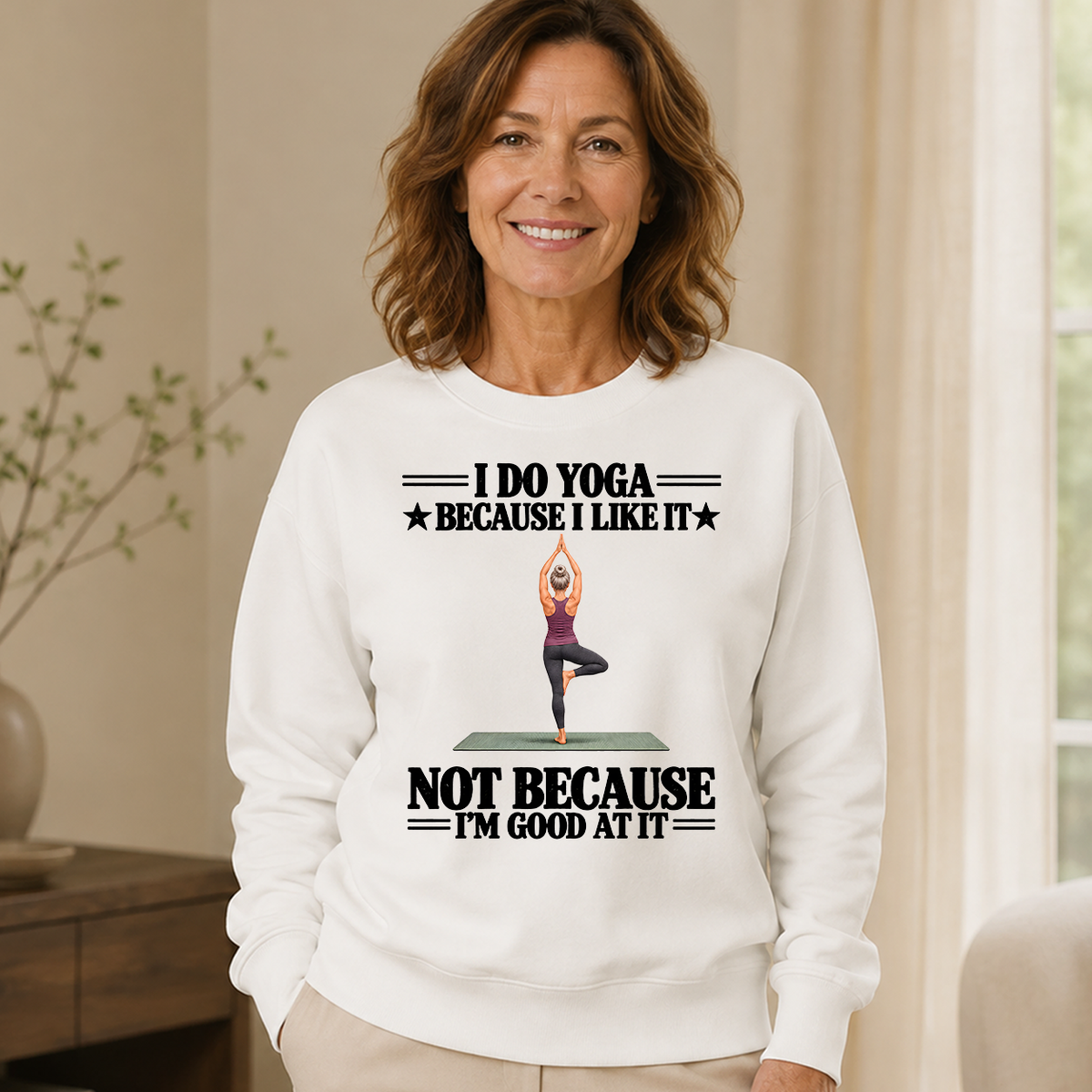 I Do Yoga Because I Like It - 6-CS2D-White
